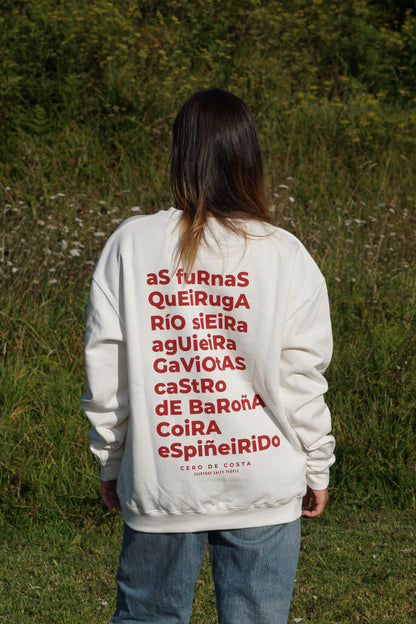 WHITE/RED "PORTO DO SON" SWEATSHIRT