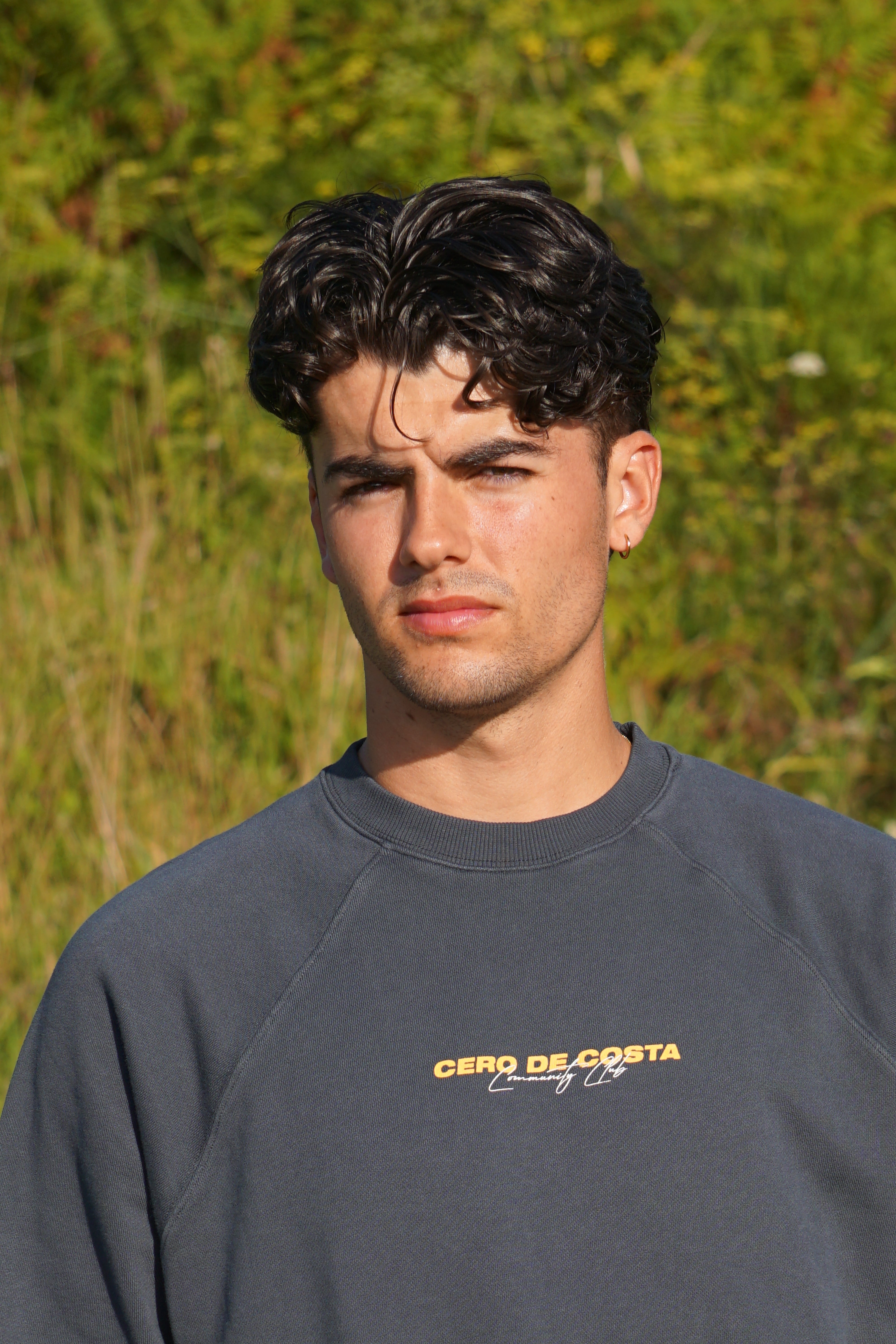 SUDADERA ANTRACITA/BLANCO NARANJA DESGASTADO "CERO DE COSTA" PLAYAS SURF