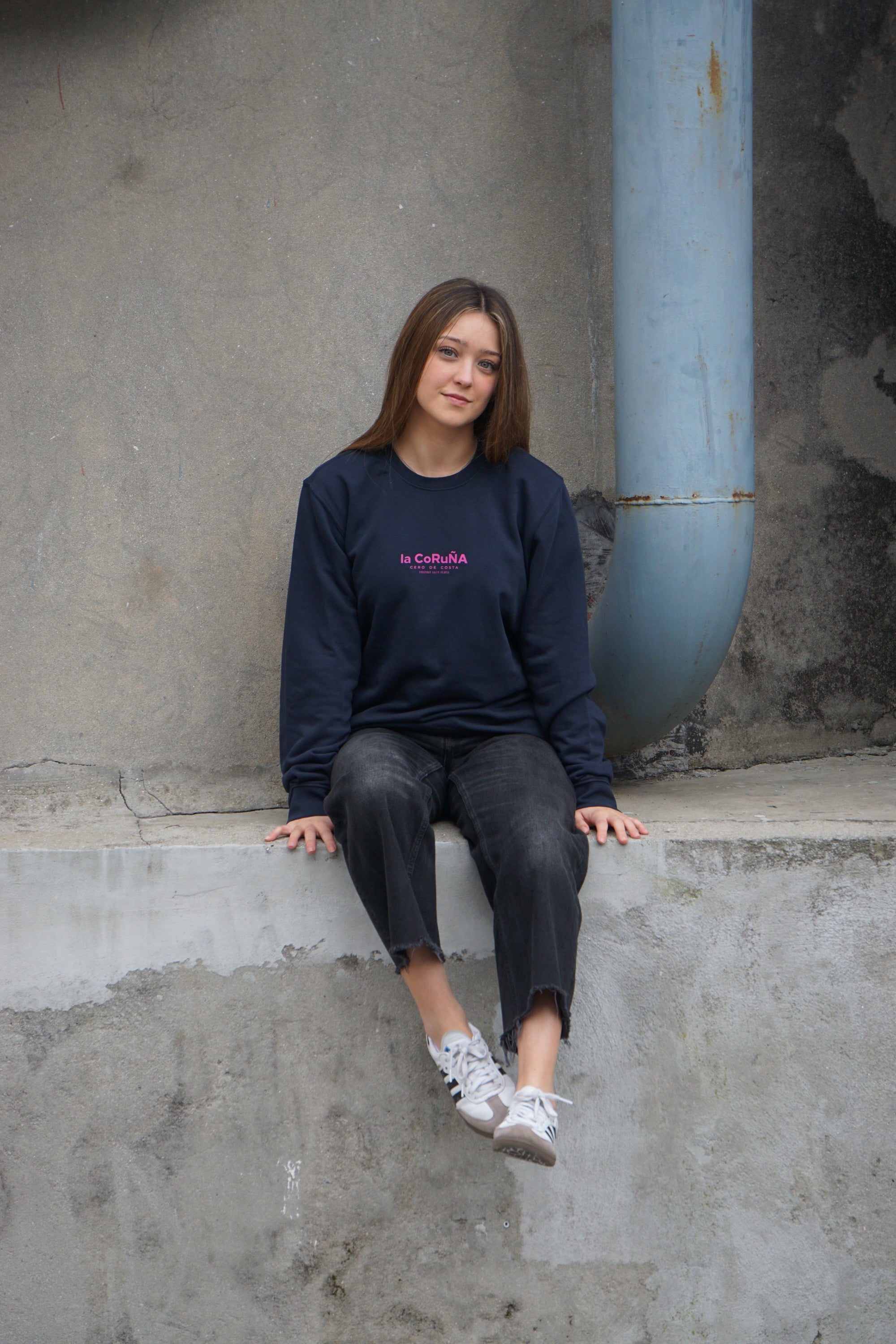 SUDADERA MARINO/FUCSIA "LA CORUÑA" PLAYAS CIUDAD