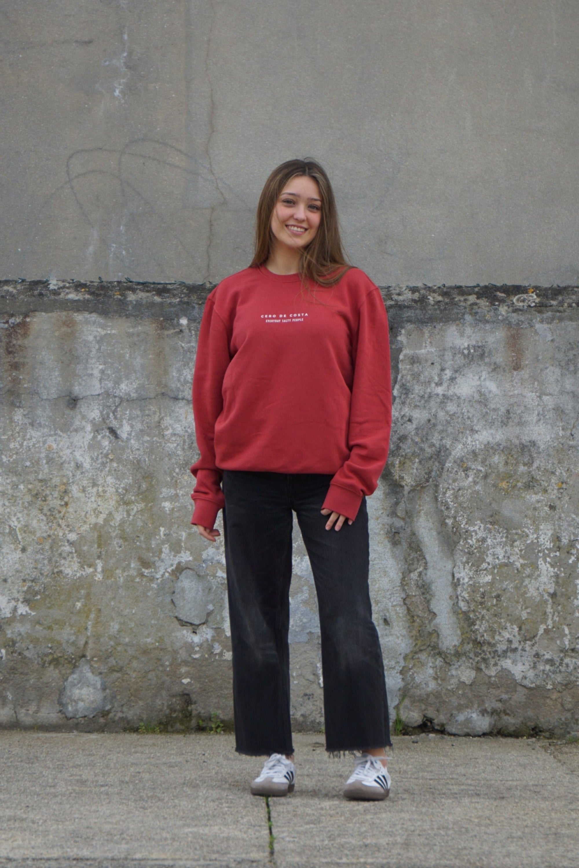 SUDADERA ROJO/BLANCO "CERO DE COSTA" PLAYAS SURF