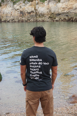 CAMISETA ANTRACITA/BLANCO "VIGO CERO DE COSTA"