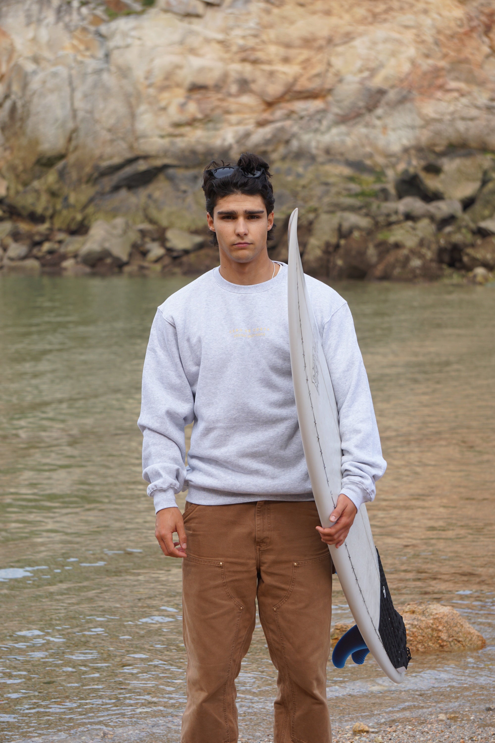 SUDADERA GRIS/AMARILLO "CERO DE COSTA" PLAYAS SURF