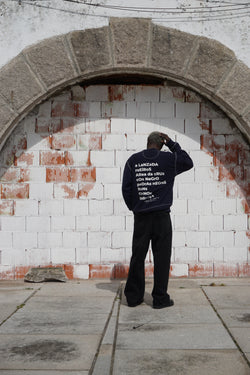 SUDADERA MARINO/BLANCO "PONTEVEDRA" (PESPUNTE)