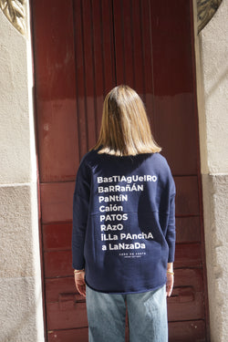 SUDADERA MARINO/BLANCO "CERO DE COSTA" PLAYAS SURF TALLA ÚNICA