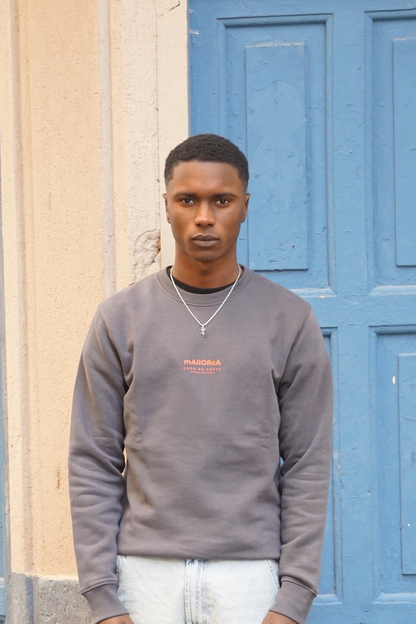 ANTHRACITE/SHRIMP SWEATSHIRT "MALLORCA"