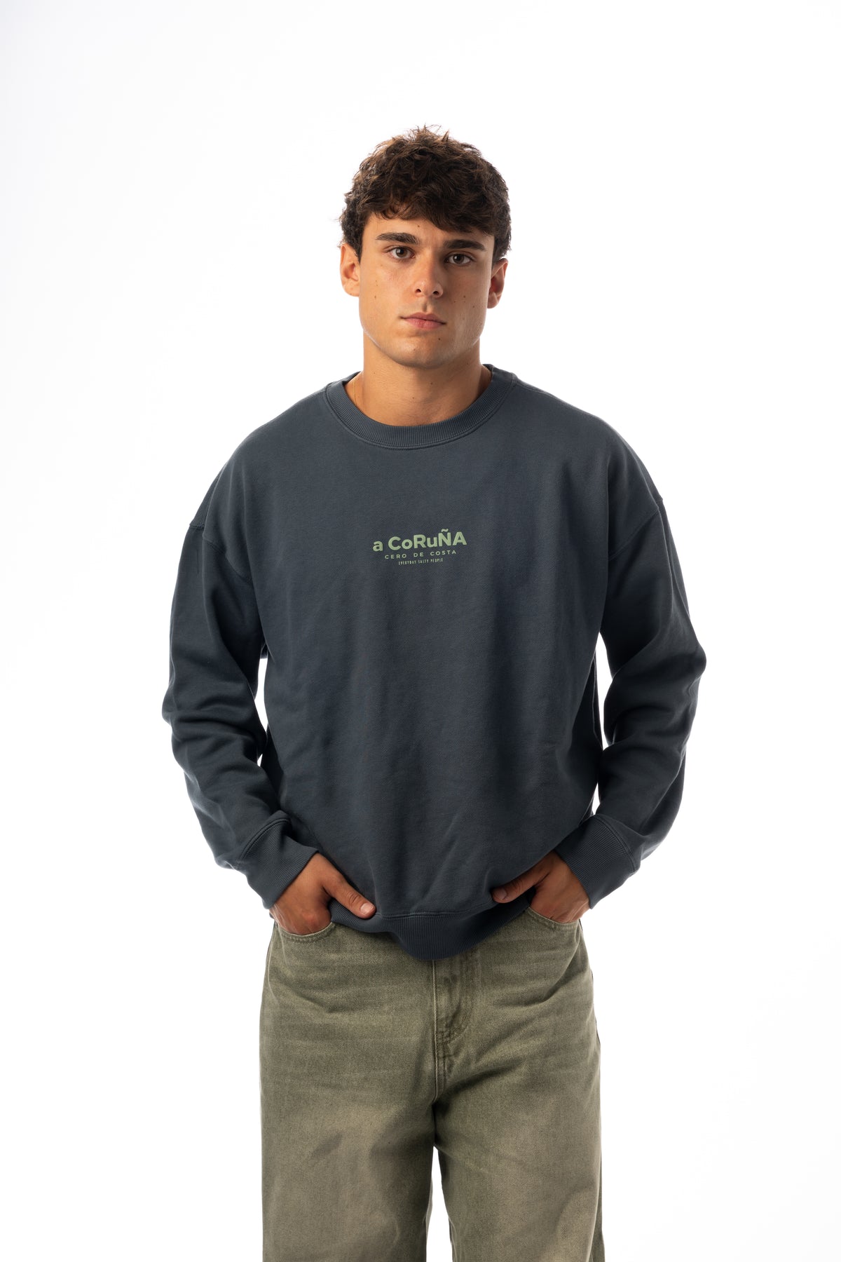SUDADERA ANTRACITA/VERDE "A CORUÑA" – foto 5