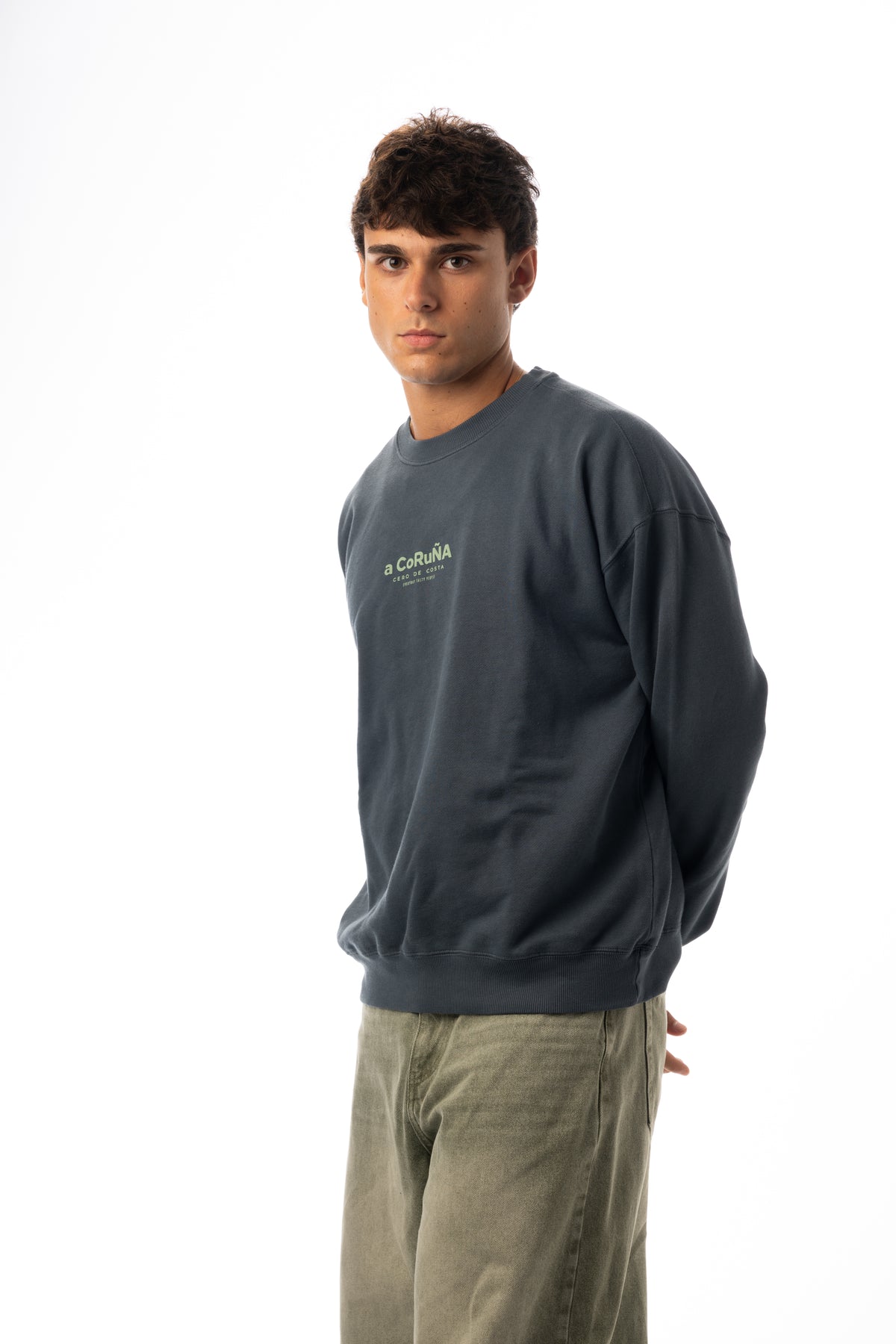 SUDADERA ANTRACITA/VERDE "A CORUÑA"