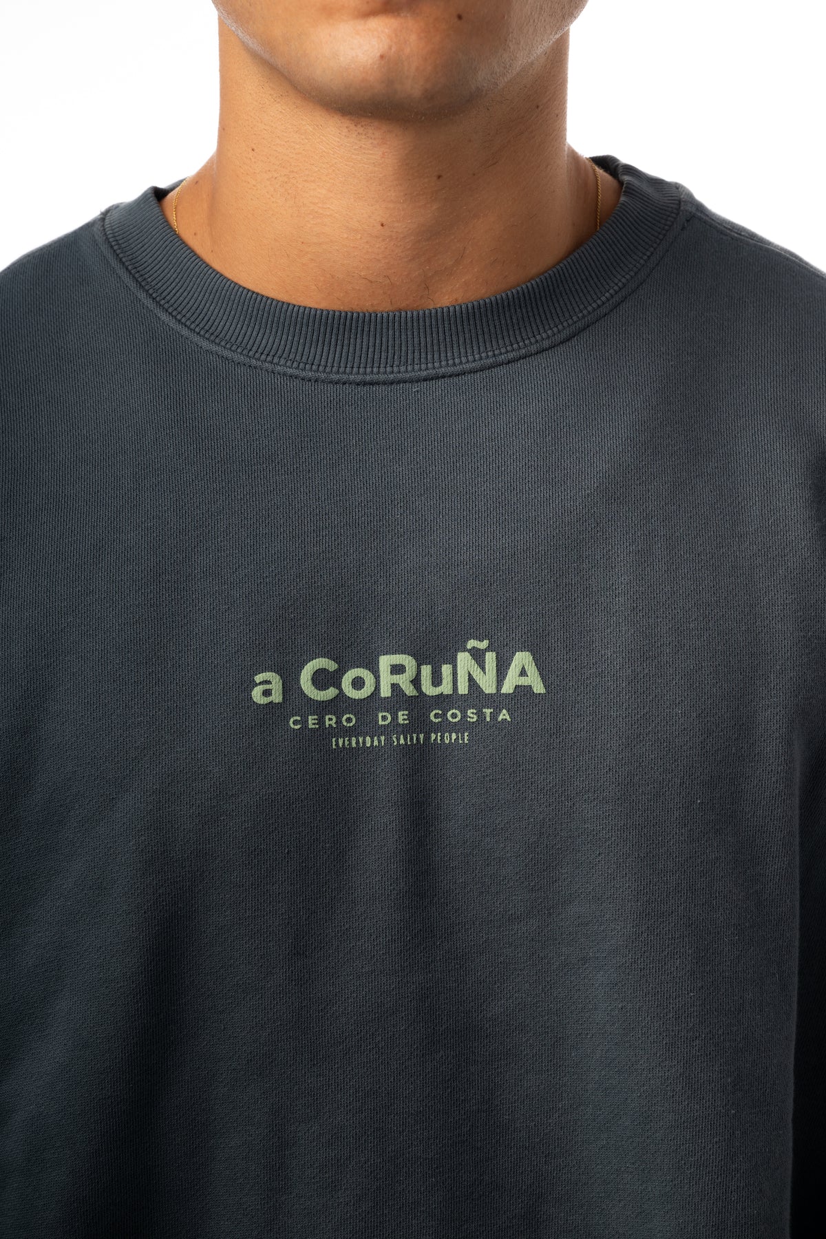 SUDADERA ANTRACITA/VERDE "A CORUÑA"