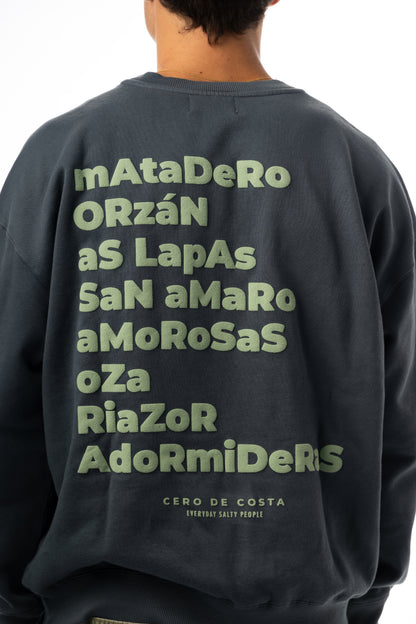 SUDADERA ANTRACITA/VERDE "A CORUÑA"
