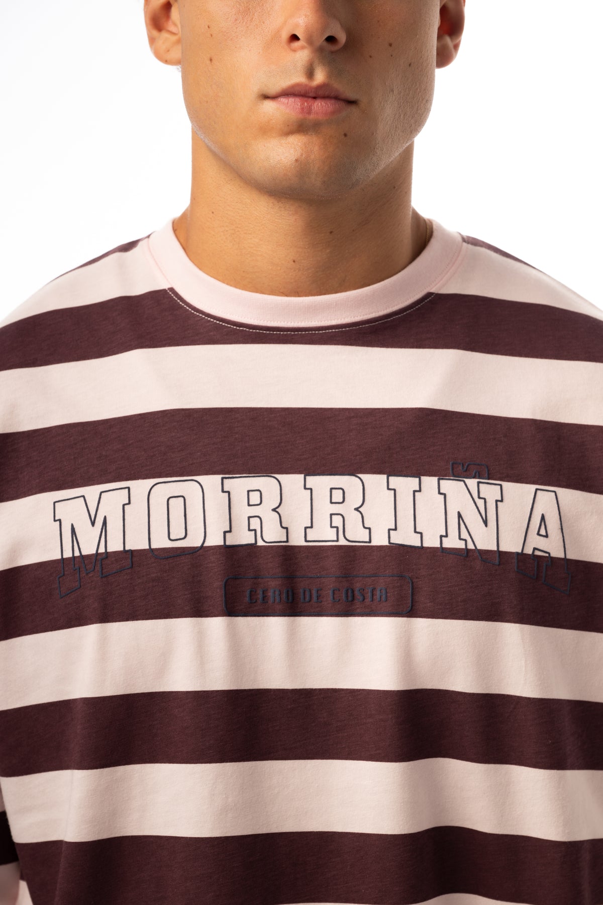 CAMISETA ROSA/BERENJENA "MORRIÑA" RAYAS