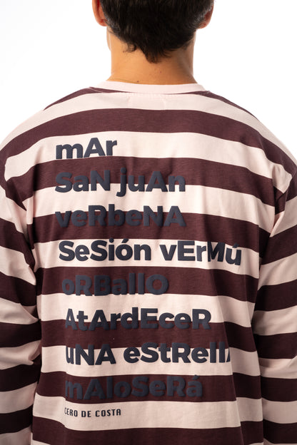 CAMISETA ROSA/BERENJENA "MORRIÑA" RAYAS