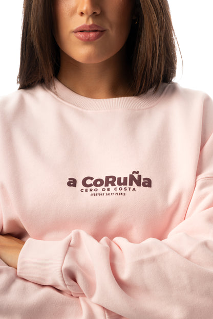SUDADERA ROSA/BERENJENA "A CORUÑA" CORTA – foto 4