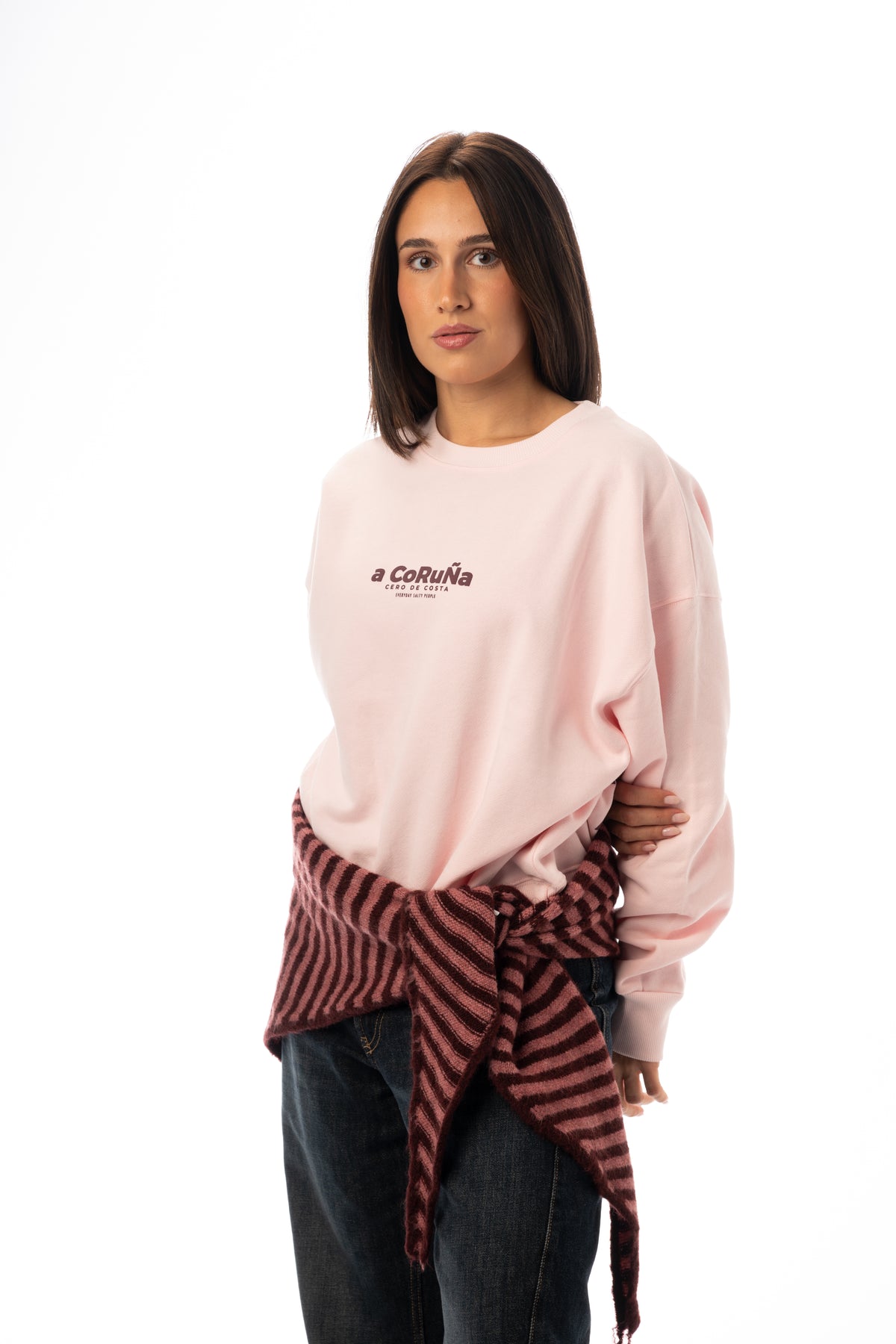SUDADERA ROSA/BERENJENA "A CORUÑA" CORTA