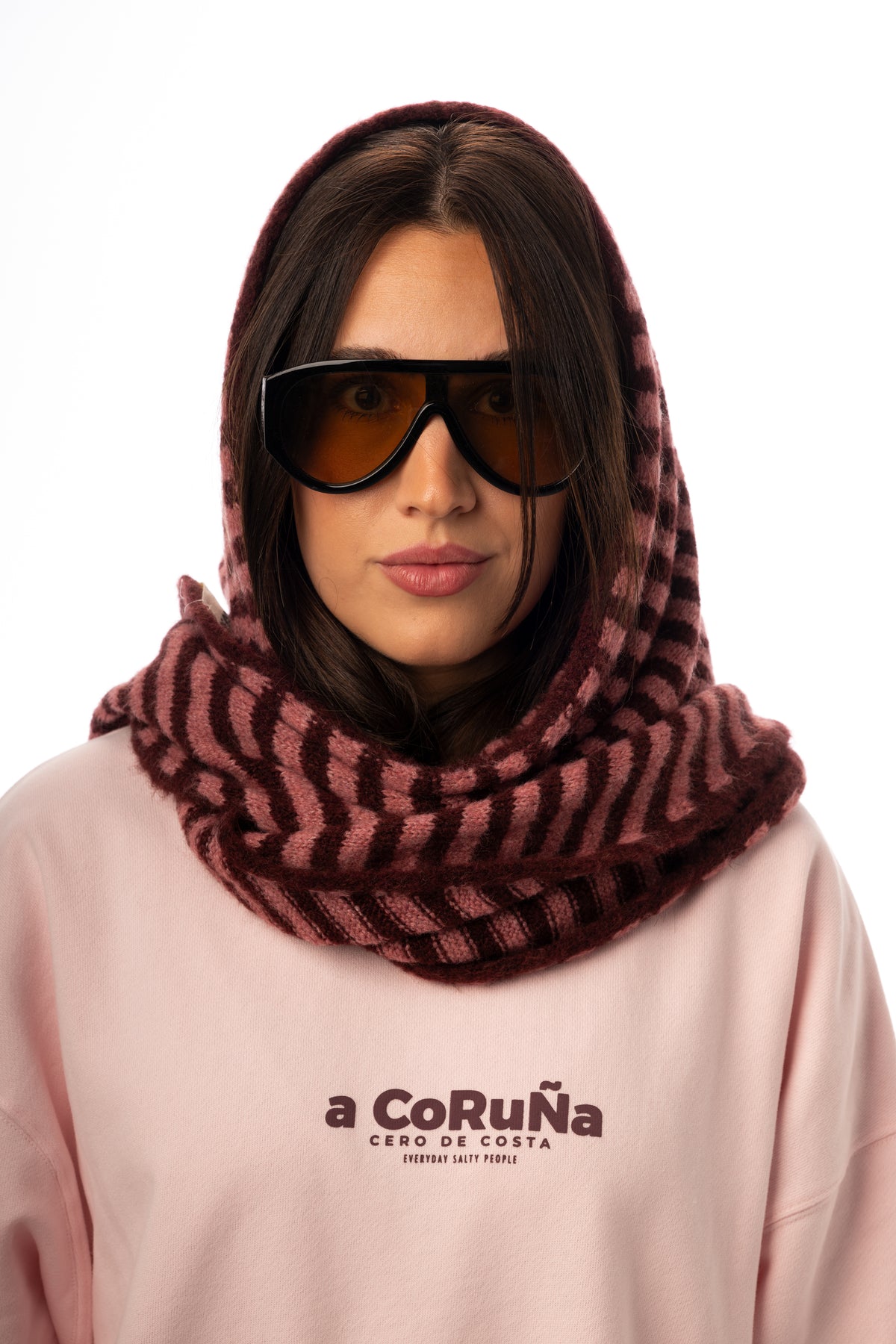 SUDADERA ROSA/BERENJENA "A CORUÑA" CORTA