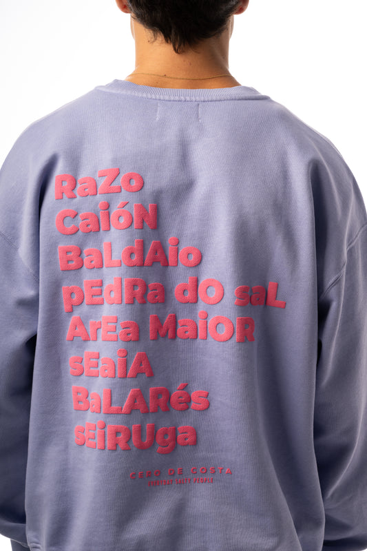 SUDADERA LILA-TIZA/ROSA "PLAYAS RAZO"