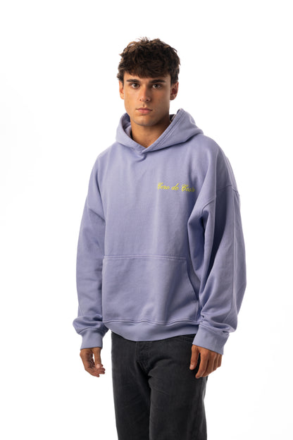 SUDADERA LILA-TIZA/VERDE "LOGO CURSIVA" CON CAPUCHA – foto 5