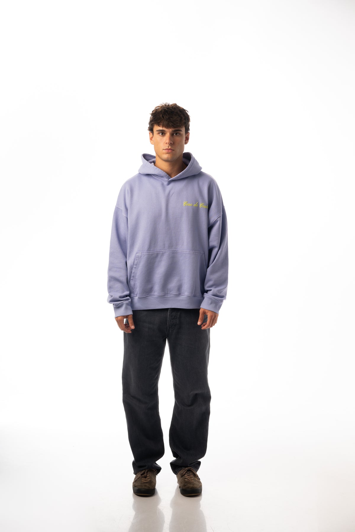 SUDADERA LILA-TIZA/VERDE "LOGO CURSIVA" CON CAPUCHA – foto 7