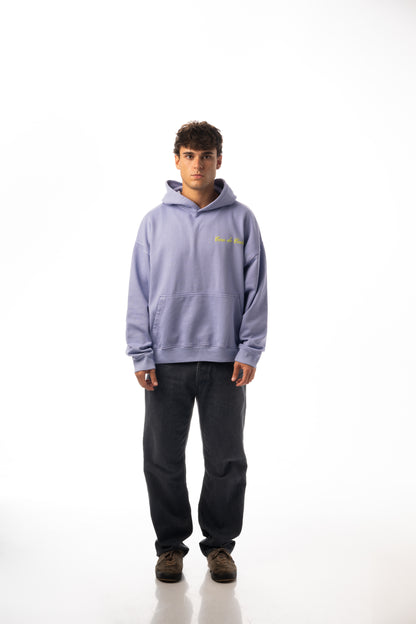 SUDADERA LILA-TIZA/VERDE "LOGO CURSIVA" CON CAPUCHA – foto 7