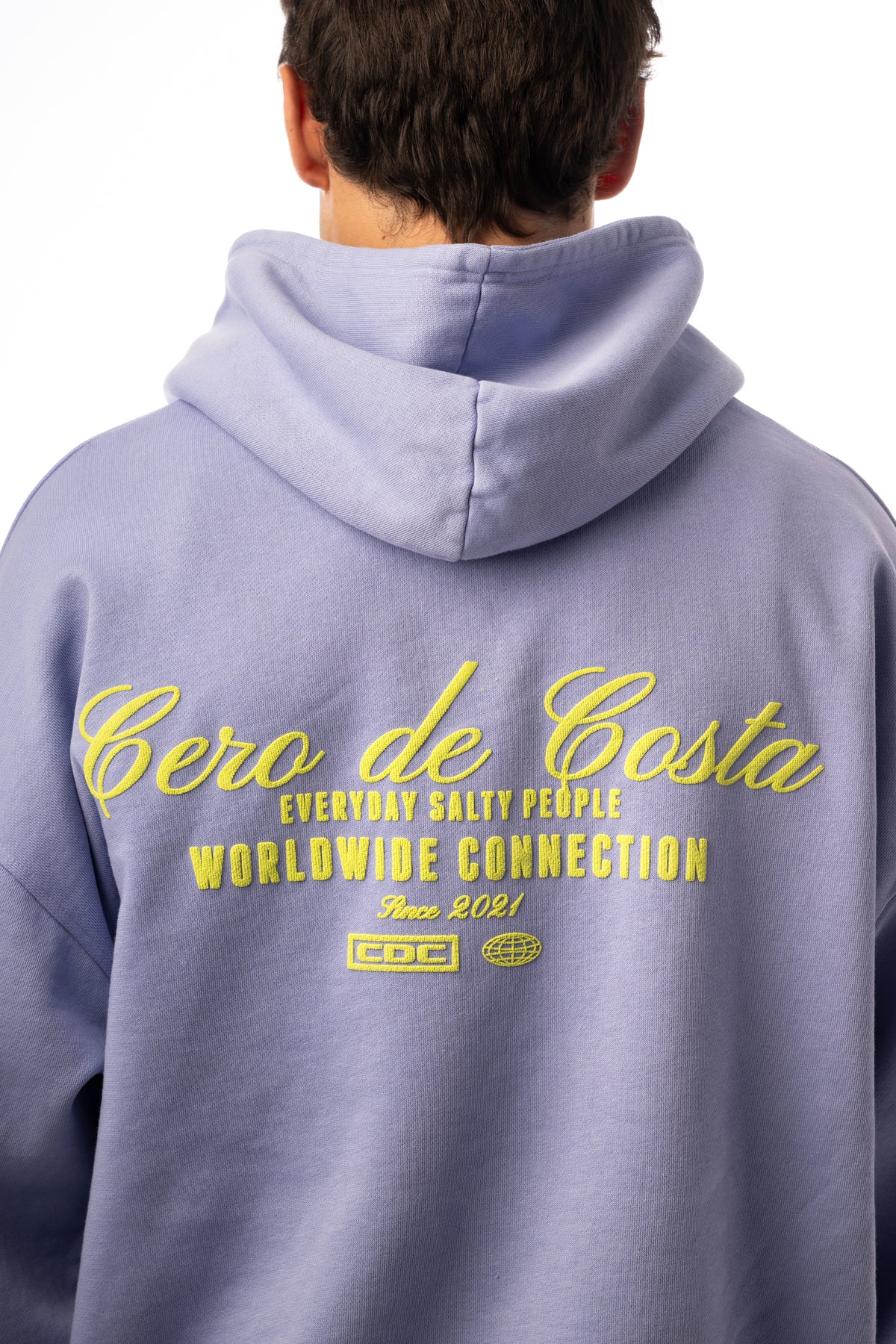 SUDADERA LILA-TIZA/VERDE "LOGO CURSIVA" CON CAPUCHA – foto 8