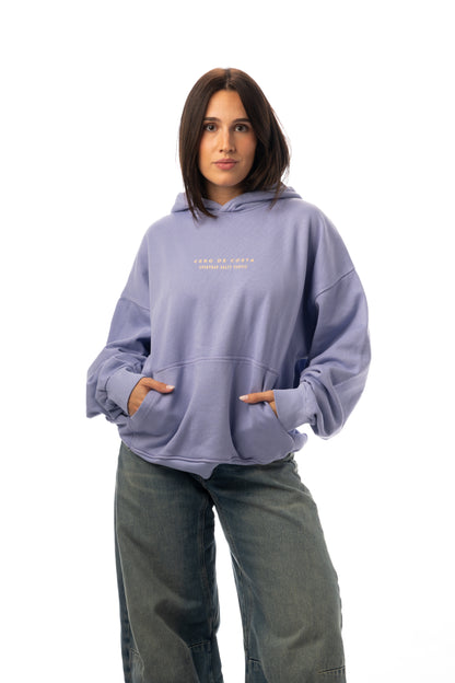 SUDADERA LILA-TIZA/AMARILLO "PLAYAS SURF" CON CAPUCHA