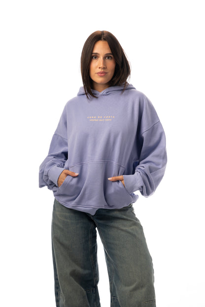 SUDADERA LILA-TIZA/AMARILLO "PLAYAS RAZO" CON CAPUCHA – foto 1
