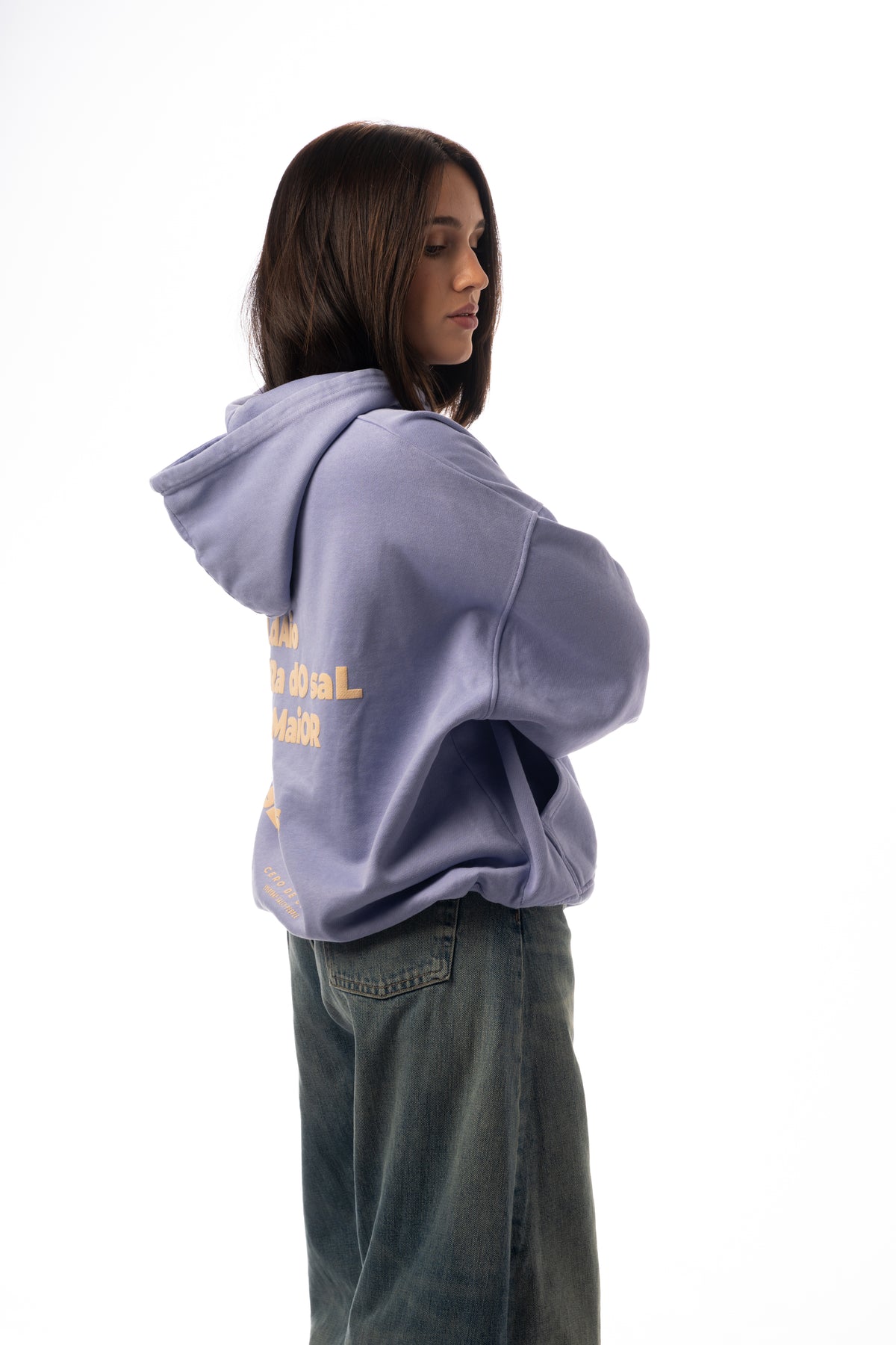 SUDADERA LILA-TIZA/AMARILLO "PLAYAS SURF" CON CAPUCHA