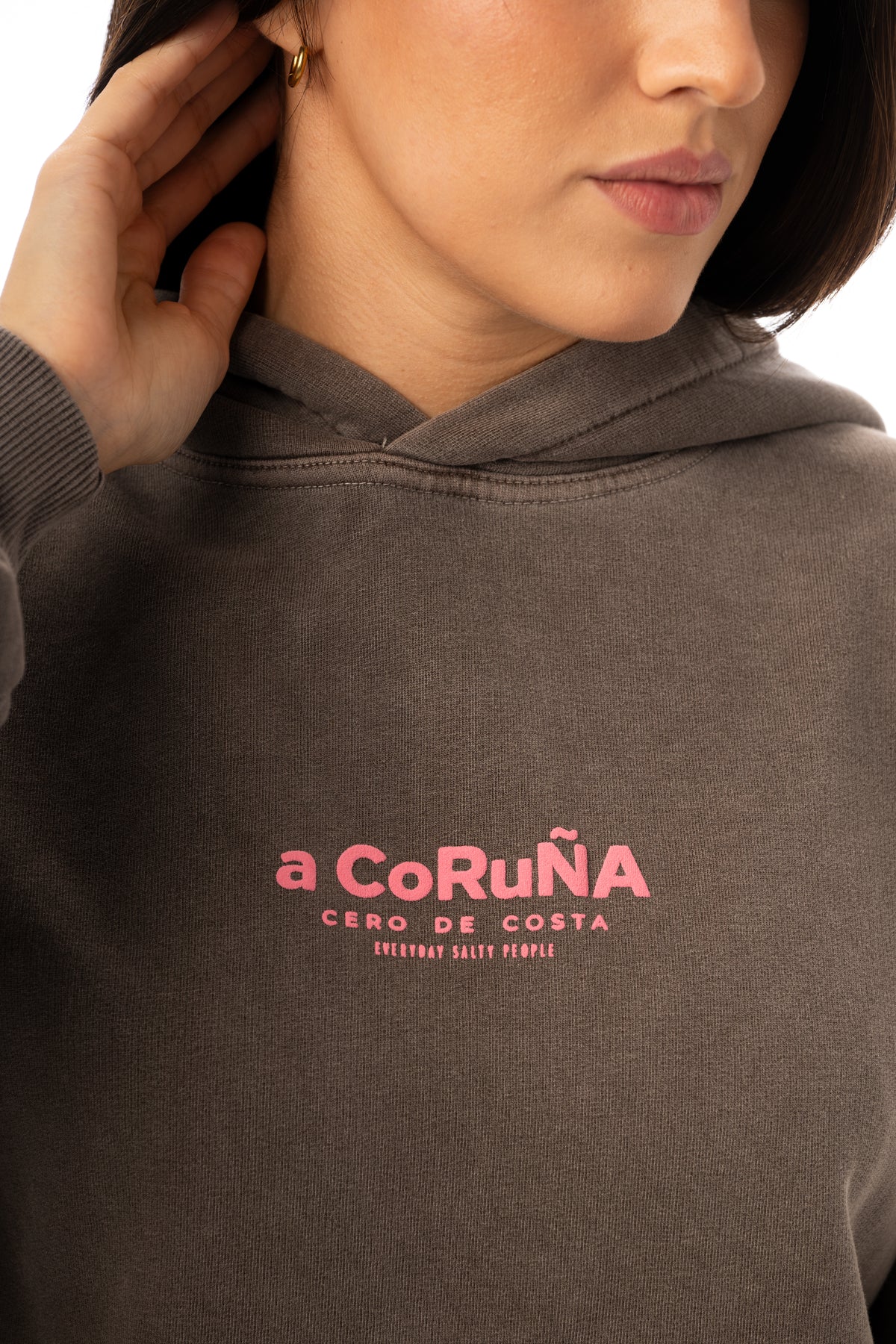 SUDADERA TOPO/ROSA “A CORUÑA” CON CAPUCHA – foto 5