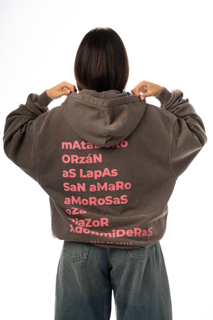 SUDADERA TOPO/ROSA “A CORUÑA” CON CAPUCHA – foto 6