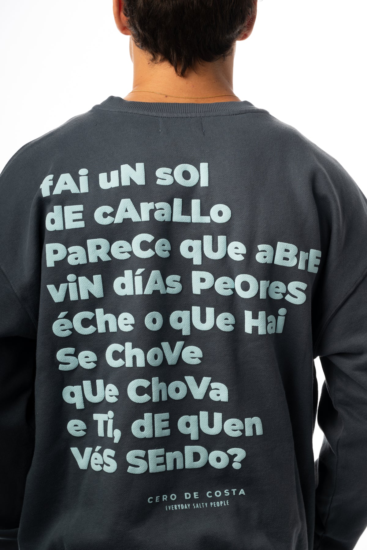 SUDADERA ANTRACITA/CELESTE "MALO SERÁ"