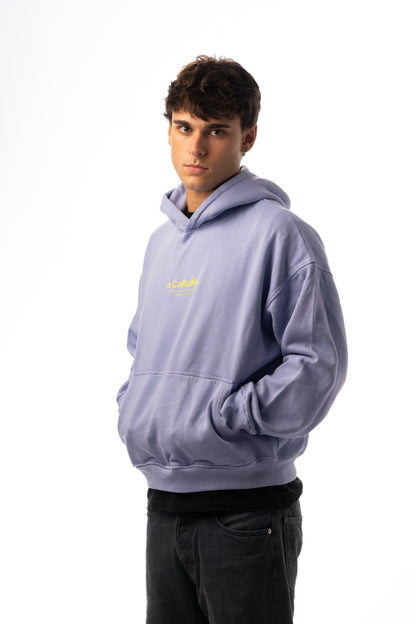SUDADERA LILA-TIZA/VERDE "A CORUÑA" CON CAPUCHA