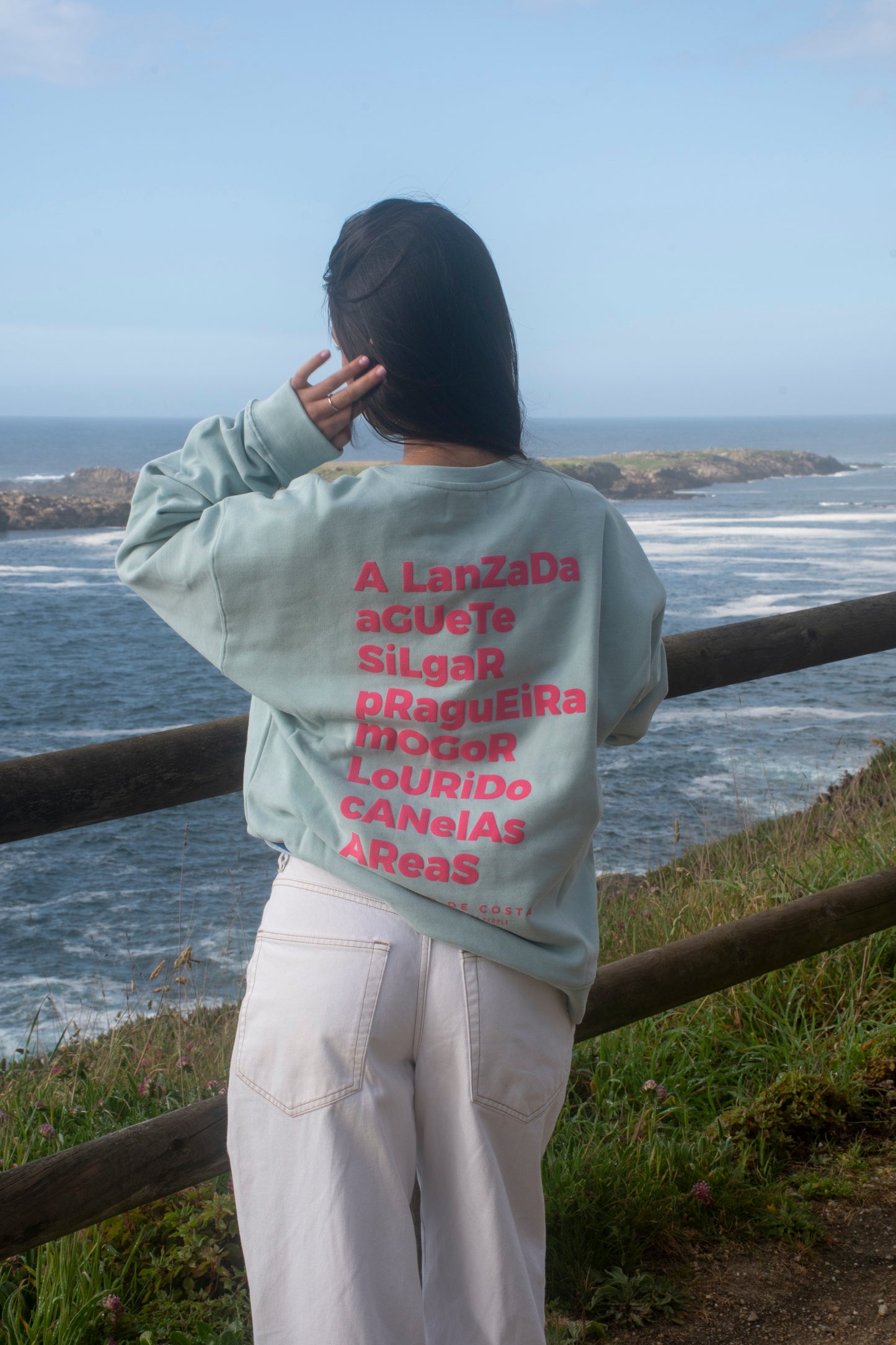 SUDADERA CELESTE/FUCSIA "PONTEVEDRA"
