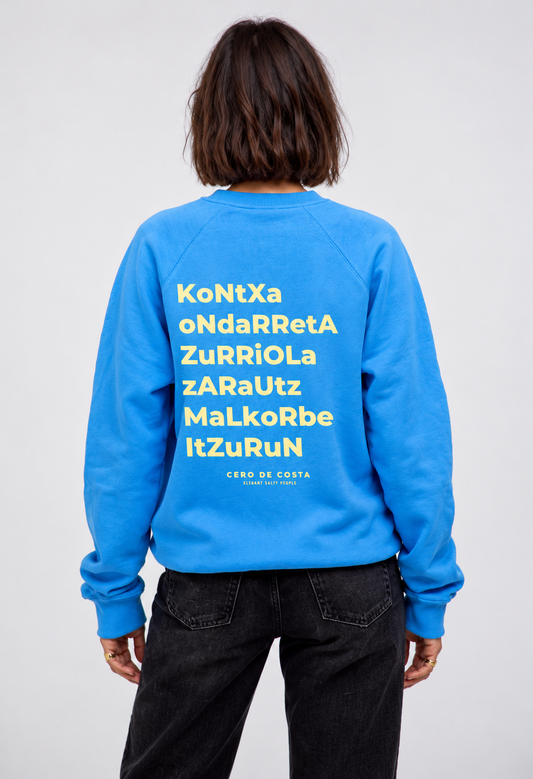 SWEATSHIRT AZUL-GIZ/AMARELO "DONOSTIA"
