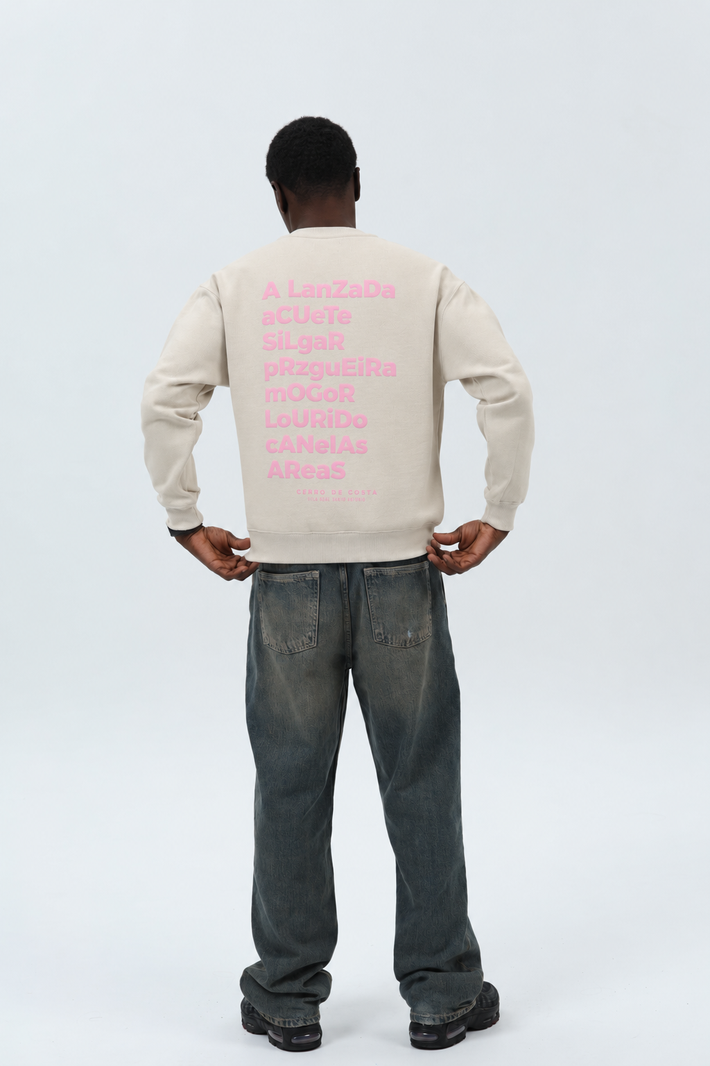 SWEATSHIRT CREME/ROSA "PONTEVEDRA"