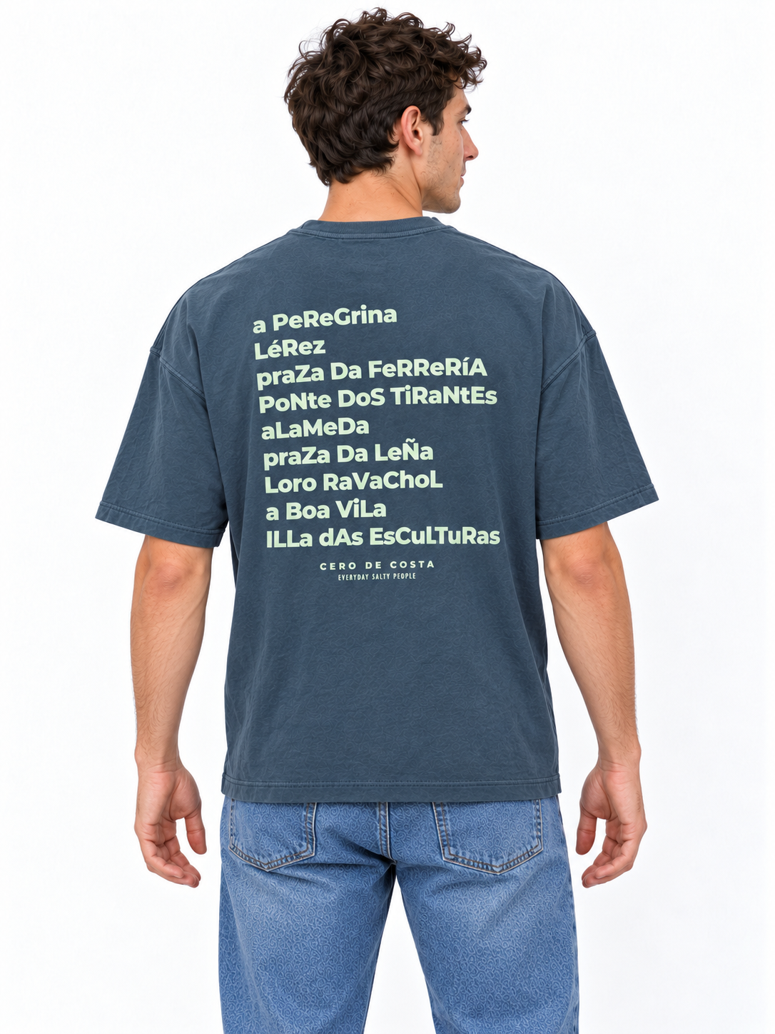 CAMISETA ANTRACITA/VERDE "PONTEVEDRA CIUDAD"