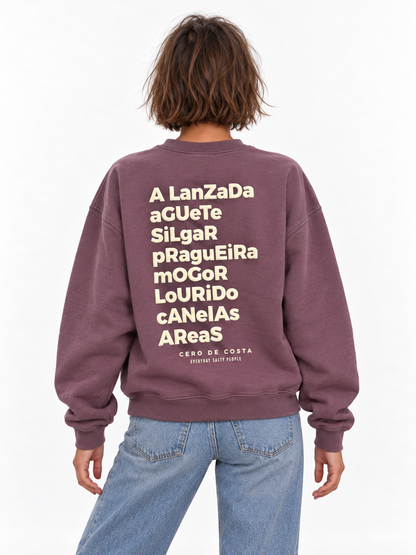 SUDADERA BERENJENA/CREMA "PONTEVEDRA"