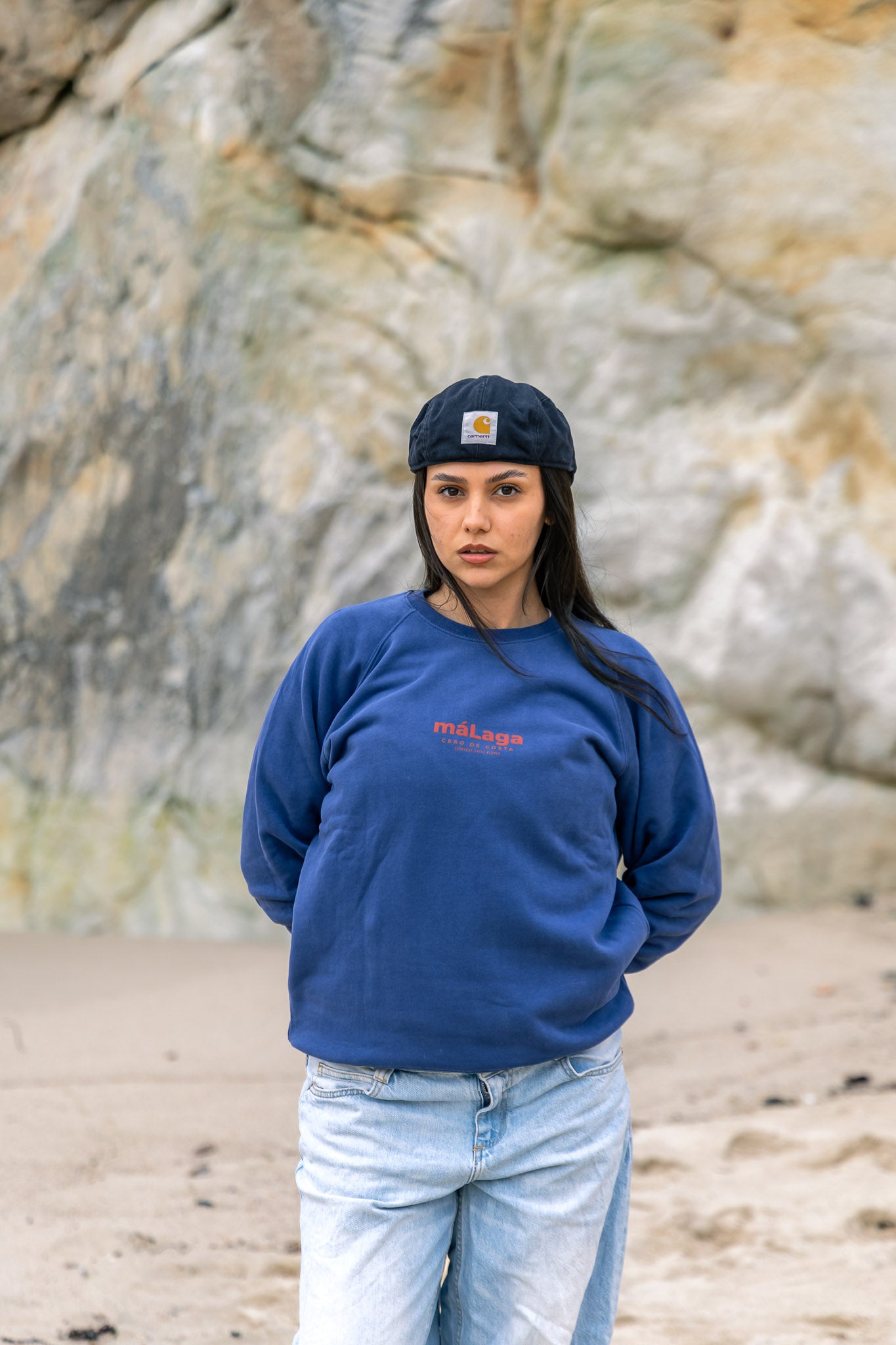 SUDADERA AZUL/ROJO "MÁLAGA"