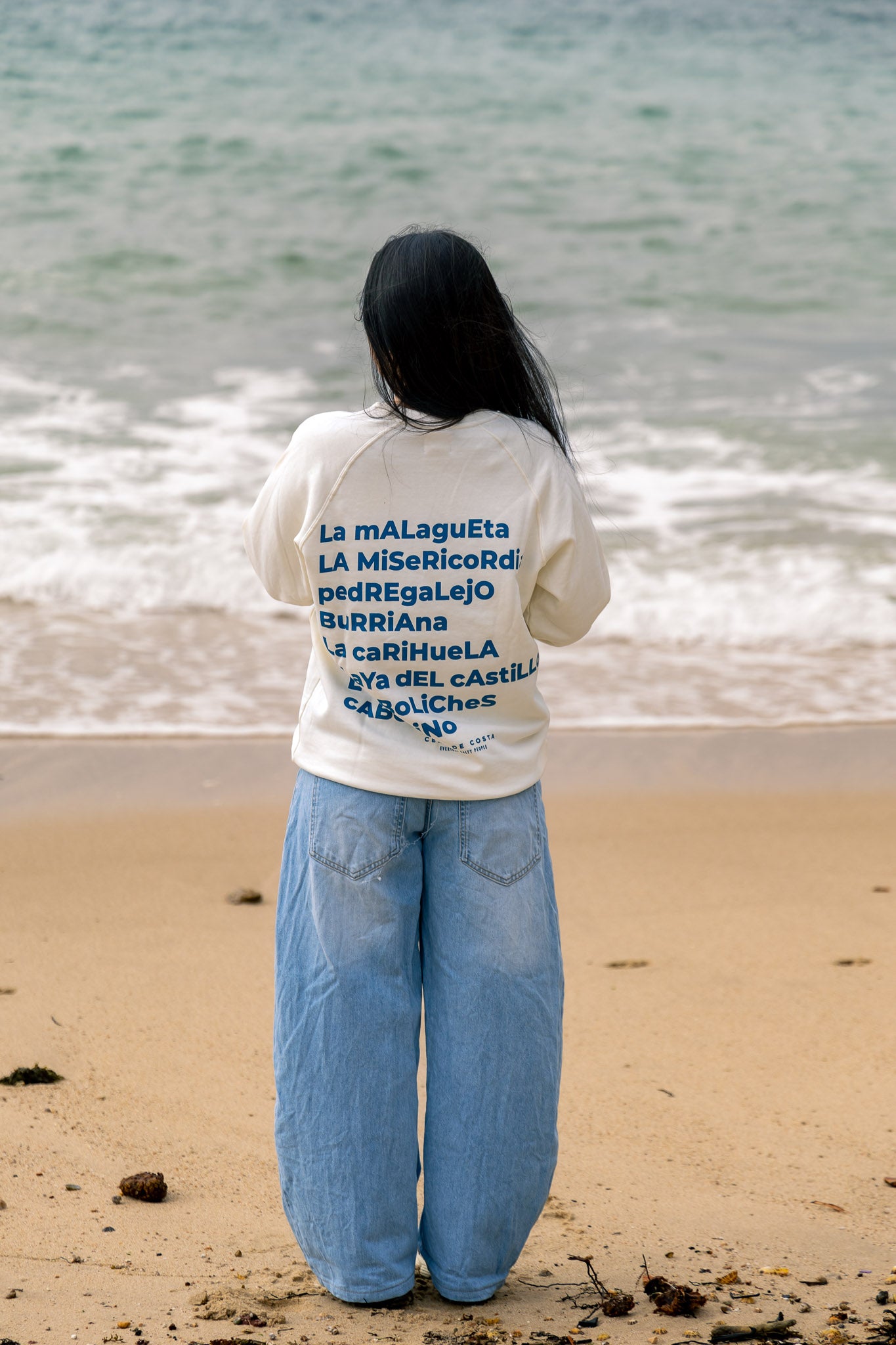 SUDADERA BLANCO/AZUL "MÁLAGA"