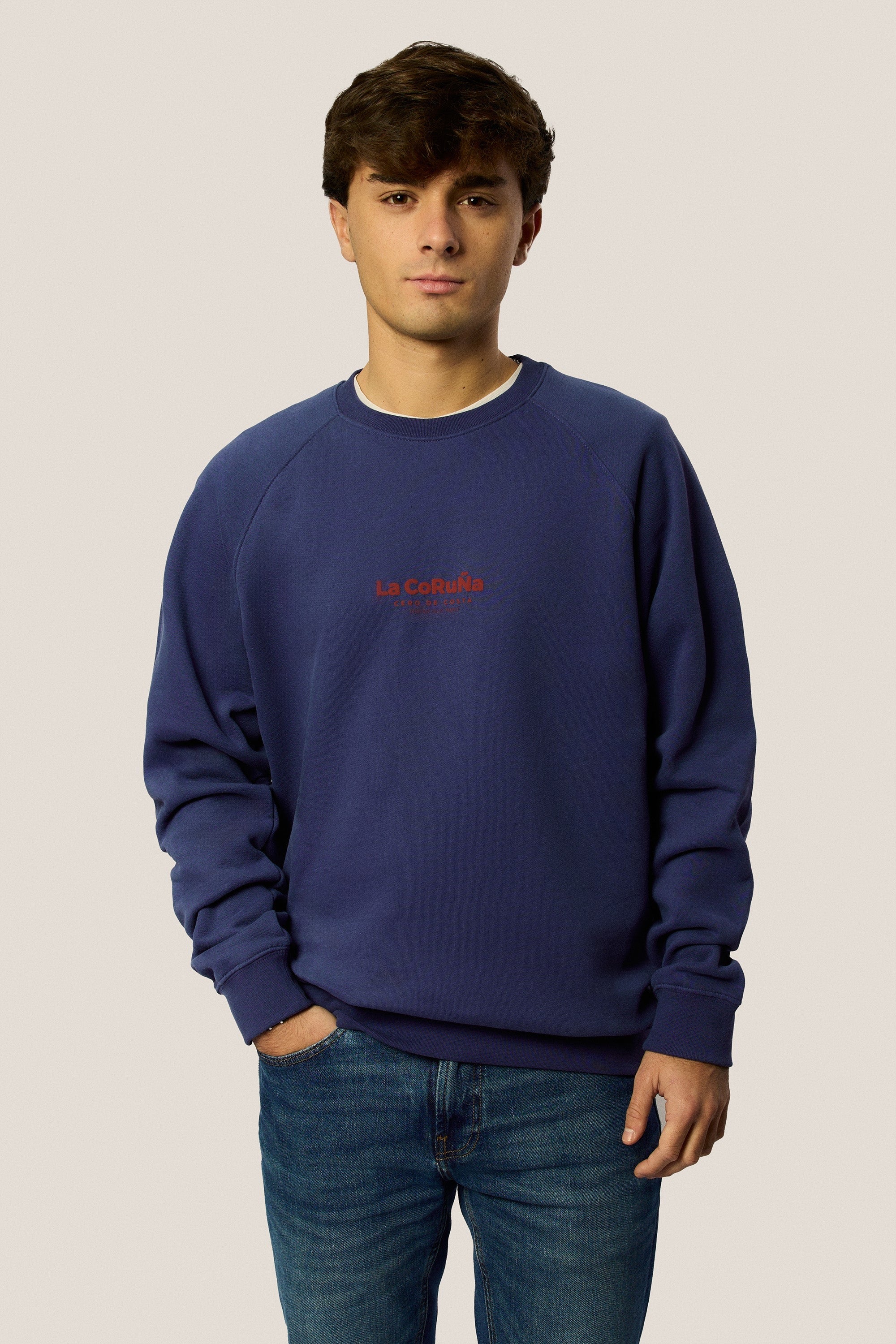 SUDADERA AZUL/ROJO "LA CORUÑA"