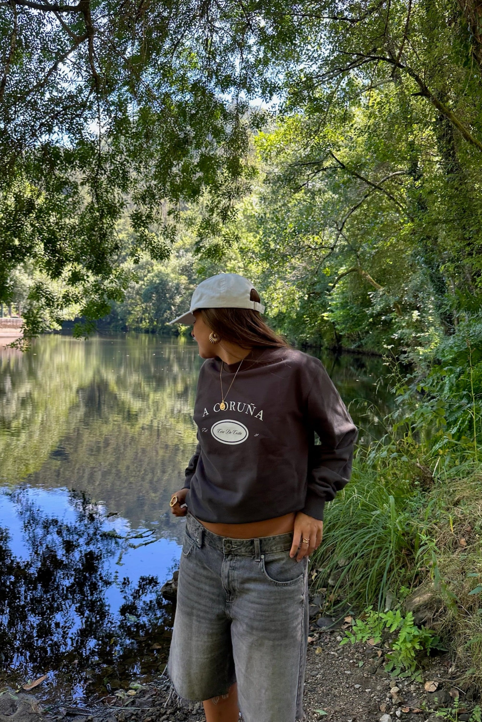 SUDADERA ANTRACITA/BLANCO FOTO "A CORUÑA"