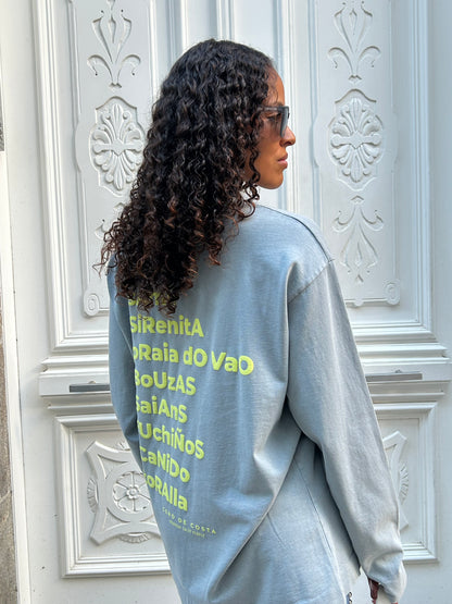CAMISETA GRIS/AMARILLO "VIGO" MANGA LARGA