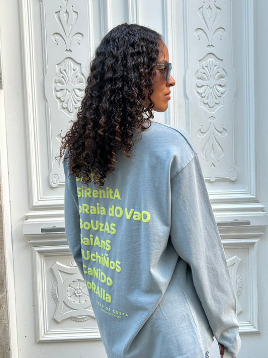 CAMISETA GRIS/AMARILLO "VIGO" MANGA LARGA