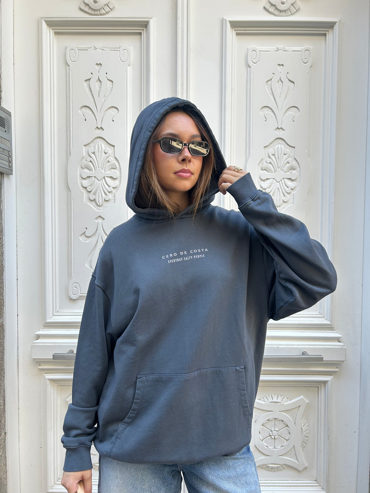 ANTHRACITE/LIGHT BLUE "VIGO" HOODIE