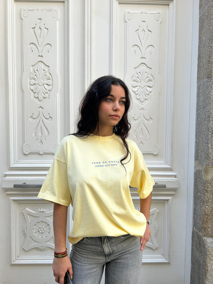 CAMISETA MANTEQUILLA/AZUL "MORRAZO"