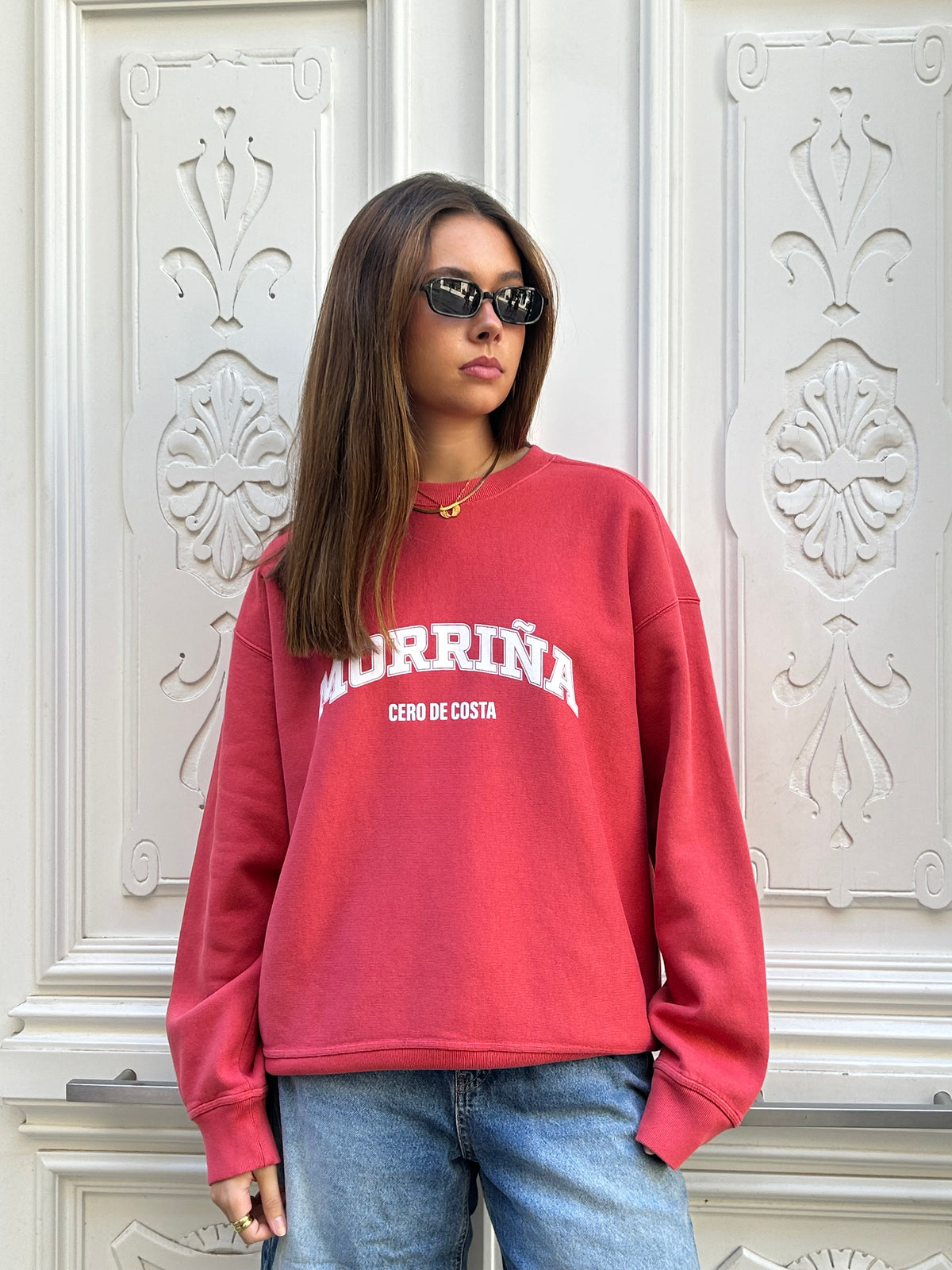 SUDADERA ROJO-LAVADO/BLANCO "MORRIÑA"