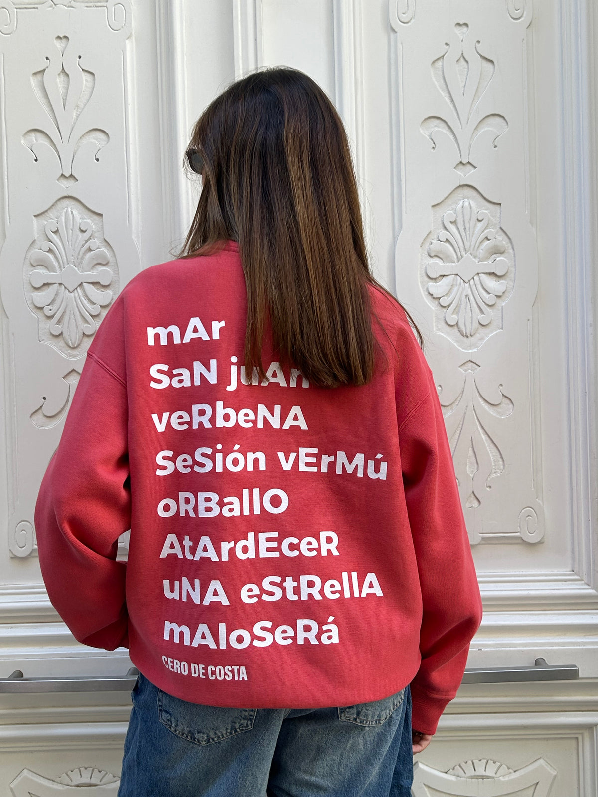 SUDADERA ROJO-LAVADO/BLANCO "MORRIÑA"