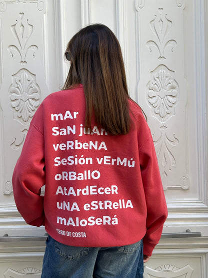 SUDADERA ROJO-LAVADO/BLANCO "MORRIÑA"