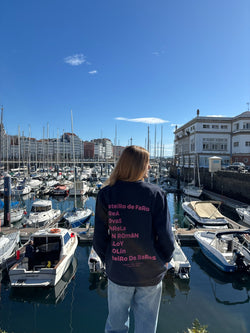 SUDADERA MARINO/FUCSIA "VIVEIRO"