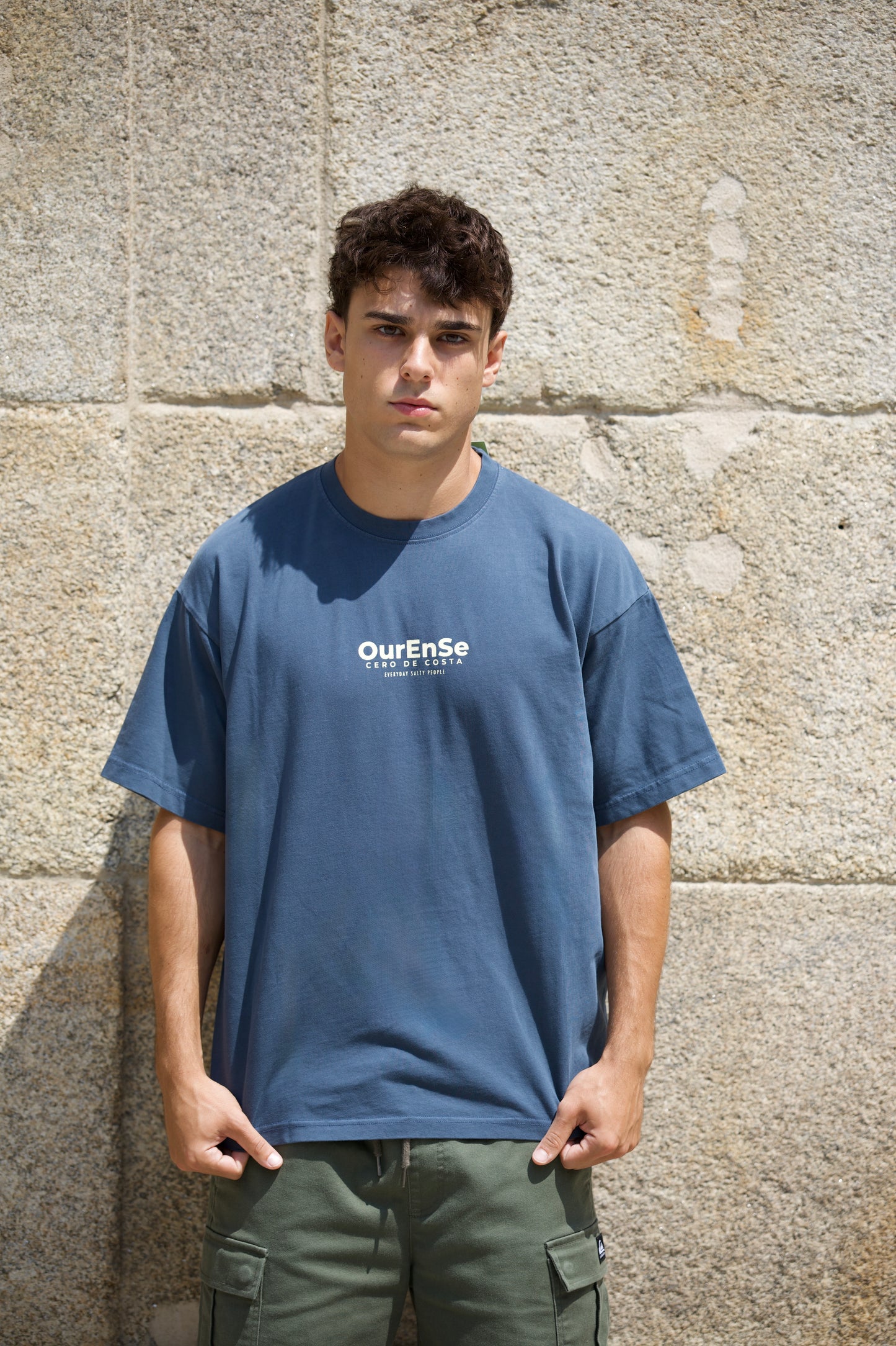 CAMISETA ANTRACITA/BEIGE "OURENSE"
