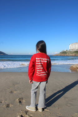 SUDADERA KIDS ROJO/BLANCO PLAYAS SURF