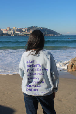 SUDADERA CELESTE/MALVA "VIGO" ESTRELLA  SIN CAPUCHA